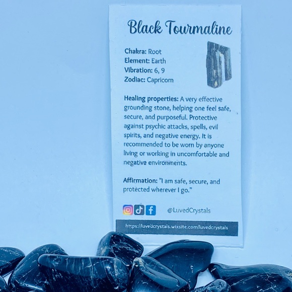 Black Tourmaline Tumbled Crystal - Picture 2 of 2